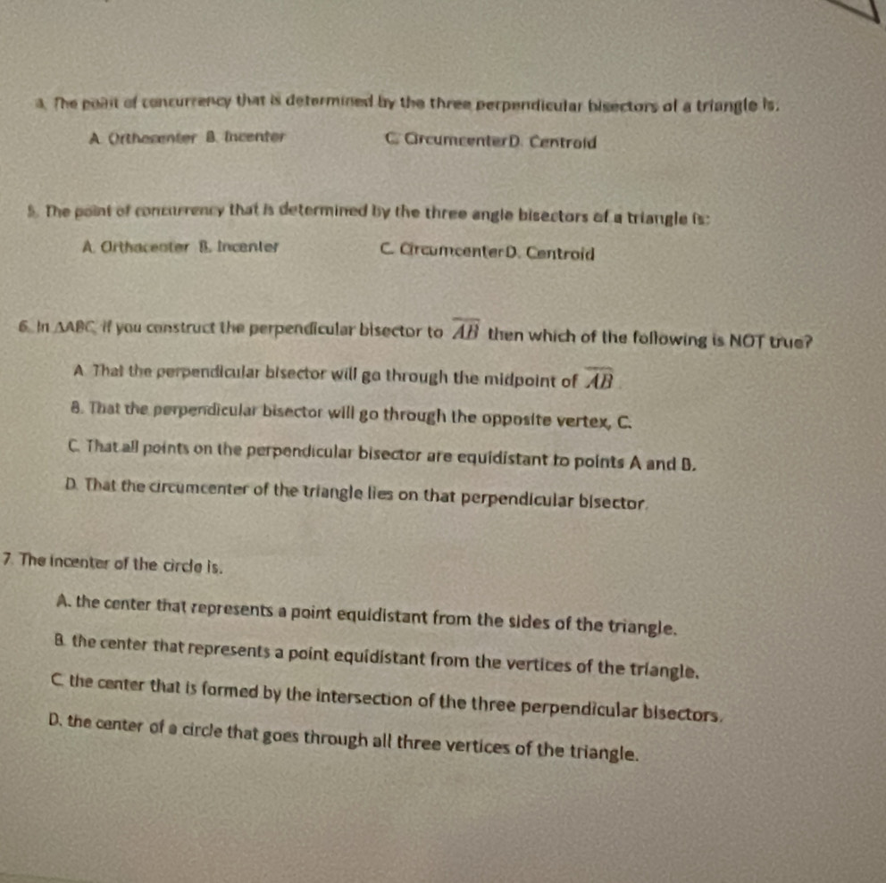 Solved: The poant of concurrency that is determined by the three ...