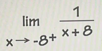 limlimits _xto -8^+ 1/x+8 