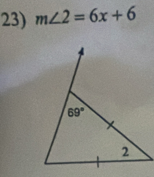 m∠ 2=6x+6