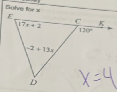 a
Solve for x