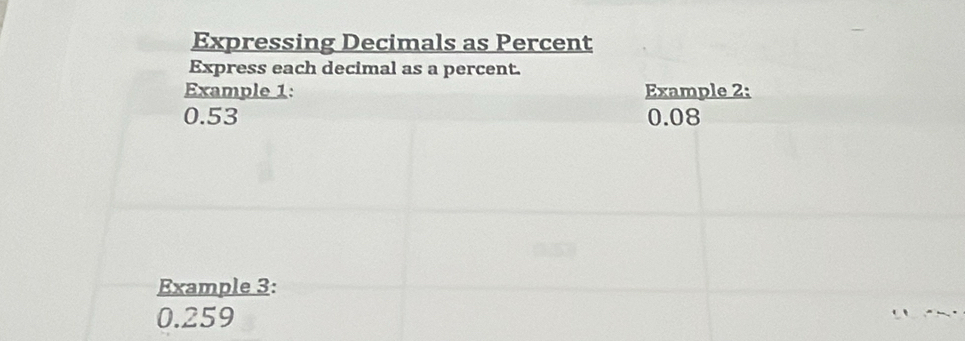 Expressing Decimals as Percent