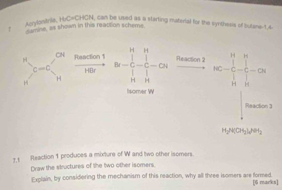 Solved: Acrylonitrile, H_2C=CHCN , can be used as a starting material ...