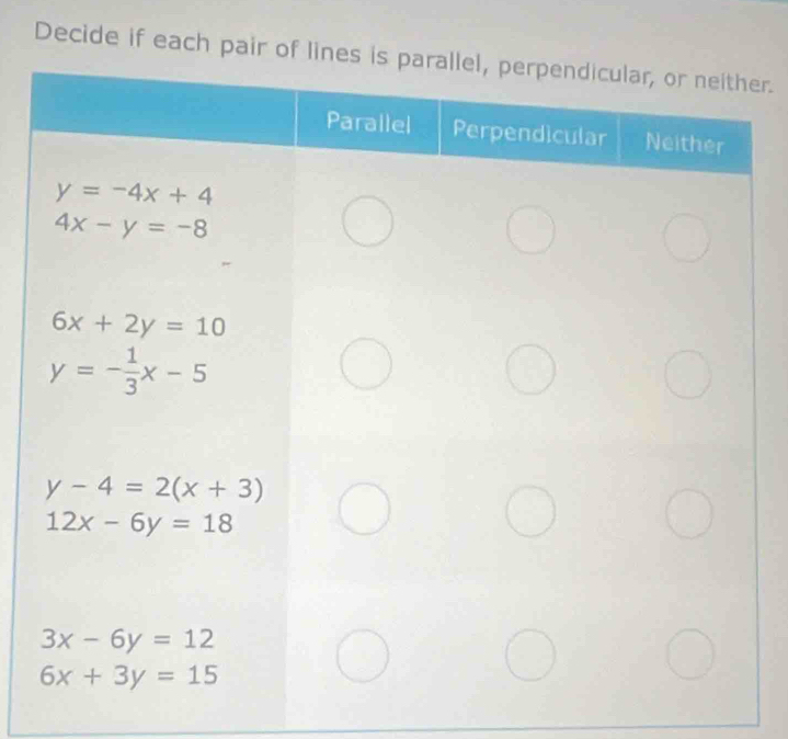 Decide if each pair ofer.