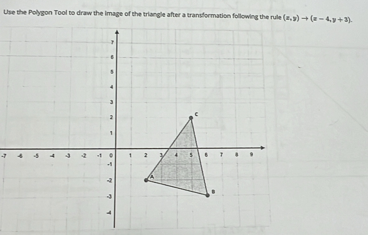 (x,y)to (x-4,y+3).
-7