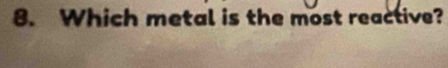 Which metal is the most reactive?