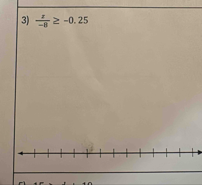  z/-8 ≥ -0.25