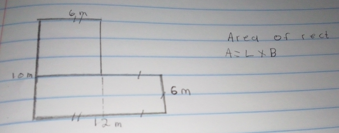 Area of rect
A=L* B