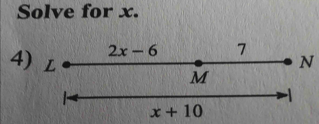 Solve for x.
4N