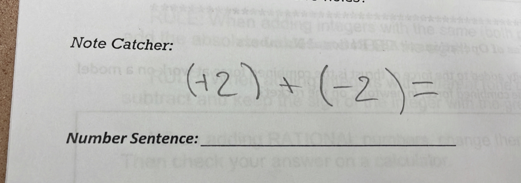 Note Catcher: 
Number Sentence:_