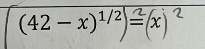 (42 −x)¹/²)≌(x)