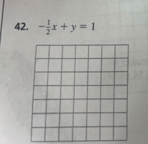 - 1/2 x+y=1