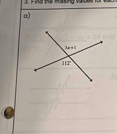 Find the missing values for each
a)