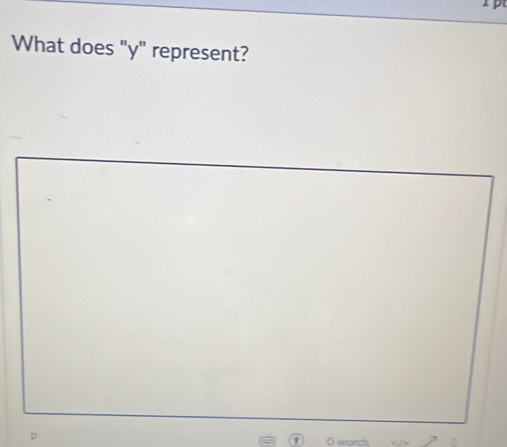 What does "y" represent?