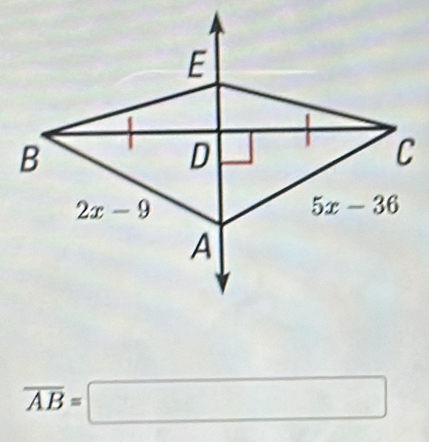 overline AB=□