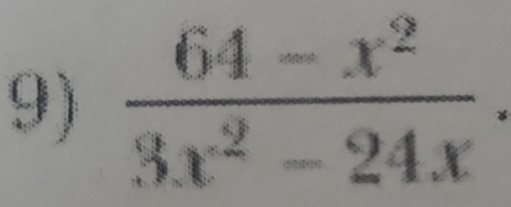  (64-x^2)/3x^2-24x .