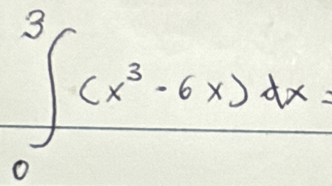 ∈tlimits _0^(3(x^3)-6x)dx