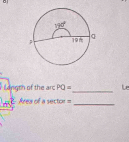 Longth of the arc PQ= Le
cos  2/3  Area of a sector =_