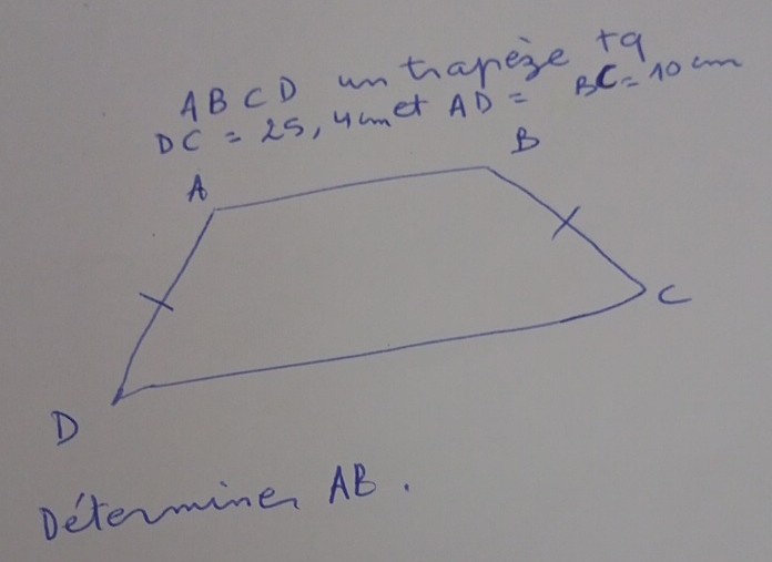 AB CD unt
AD=BC=10cm
Determine AB.