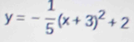 y=- 1/5 (x+3)^2+2