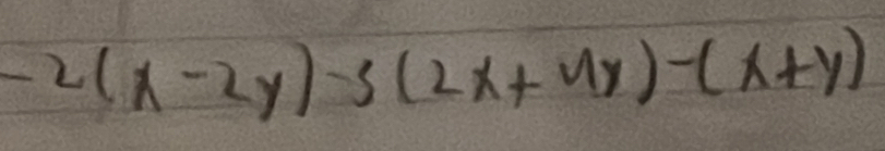 -2(x-2y)-3(2x+4y)-(x+y)