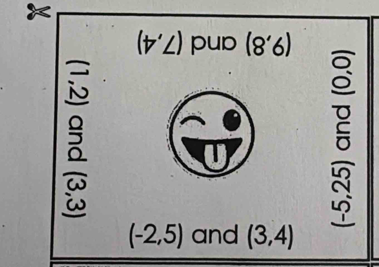 (8'6)
i
5
 6/9 
a
(-2,5) and (3,4)