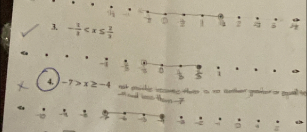 - 1/3 
 1/2  4 2 B 
0  4/3   · /3 . 
4. -7>x≥ -4
te a ro crer q
-3
-5 3