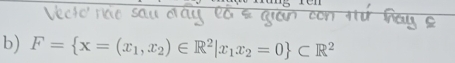 F= x=(x_1,x_2)∈ R^2|x_1x_2=0 ⊂ R^2