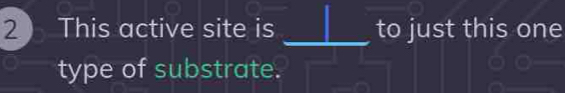 This active site is to just this one 
type of substrate.