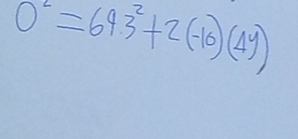 o^2=64.3^2+2(-10)(4y)