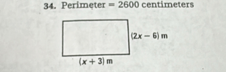 Perimeter =2600 centimeters