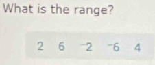 What is the range?
2 6 -2 -6 4