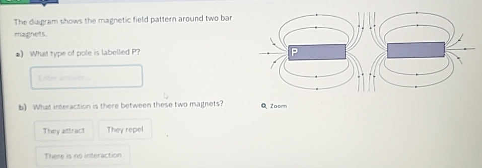 Solved: The diagram shows the magnetic field pattern around two bar ...