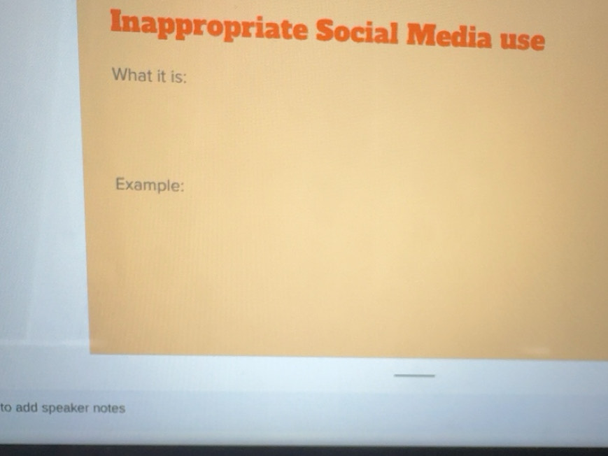 Solved: Inappropriate Social Media use What it is: Example: to add ...
