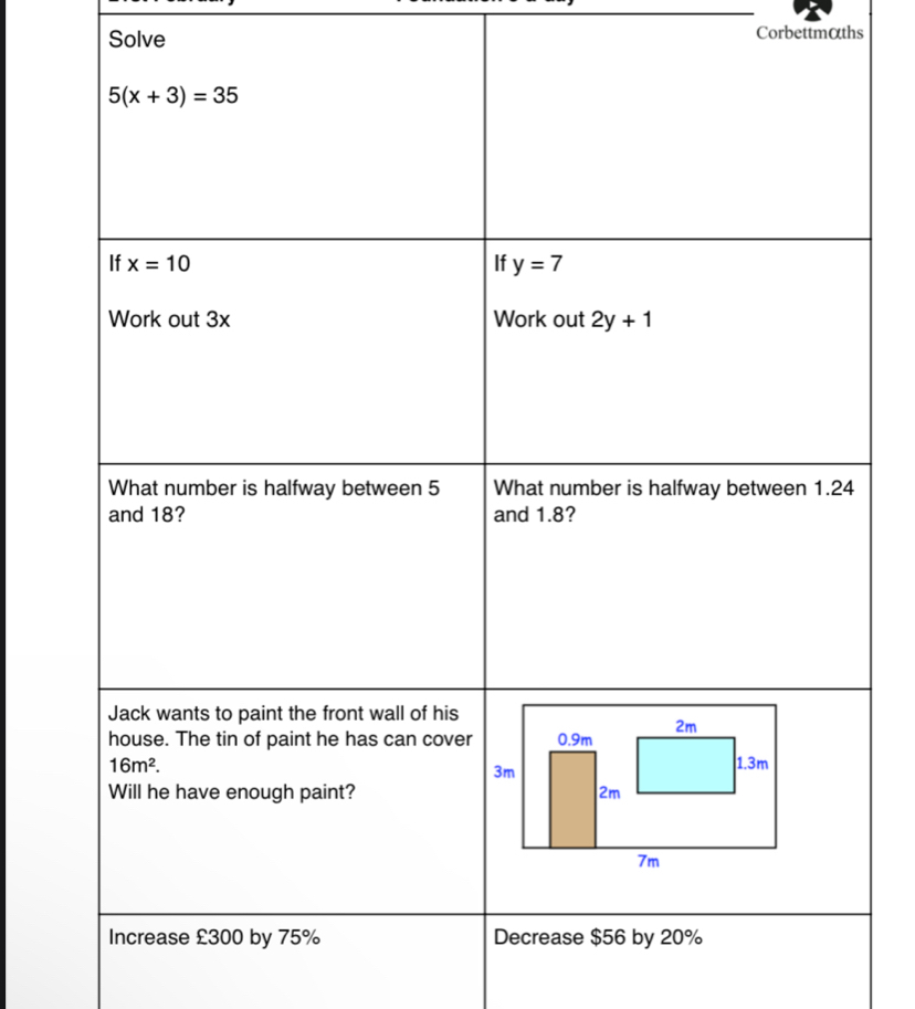 Solve Corbettmαths