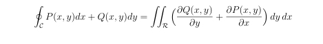  p(x,y)dx+Q(x,y)dy=∈t ∈t _R( (partial Q(x,y))/partial y + (partial P(x,y))/partial x )dydx