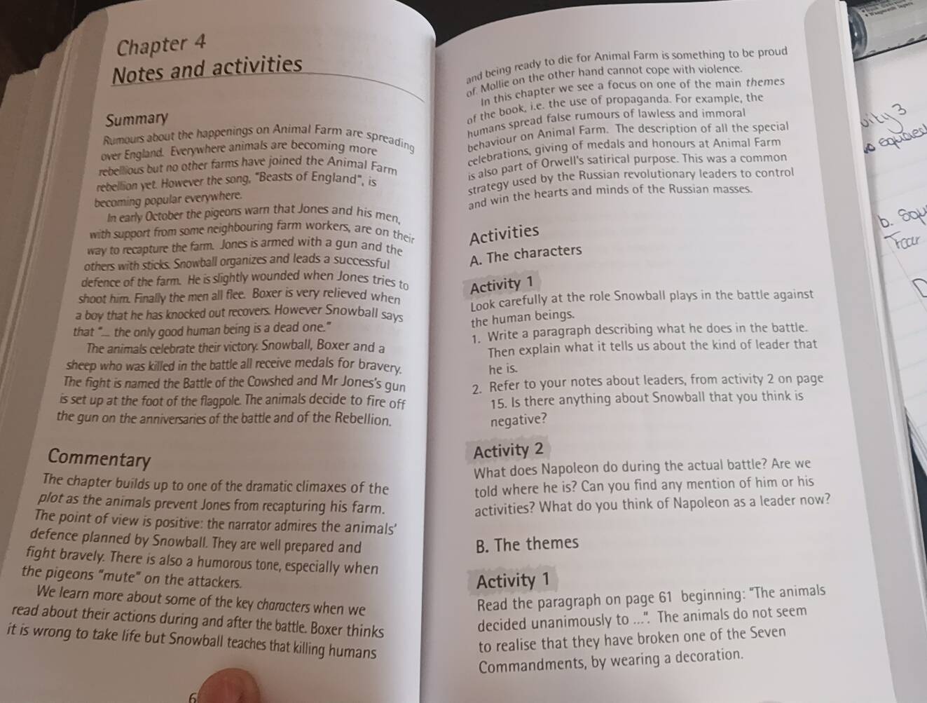 Gelöst:Chapter 4 and being ready to die for Animal Farm is something to ...