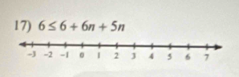 6≤ 6+6n+5n