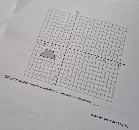 Enlarge the 
(Total for question =2 marks)