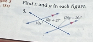 ple 3 Find x and y in each figure.
151)