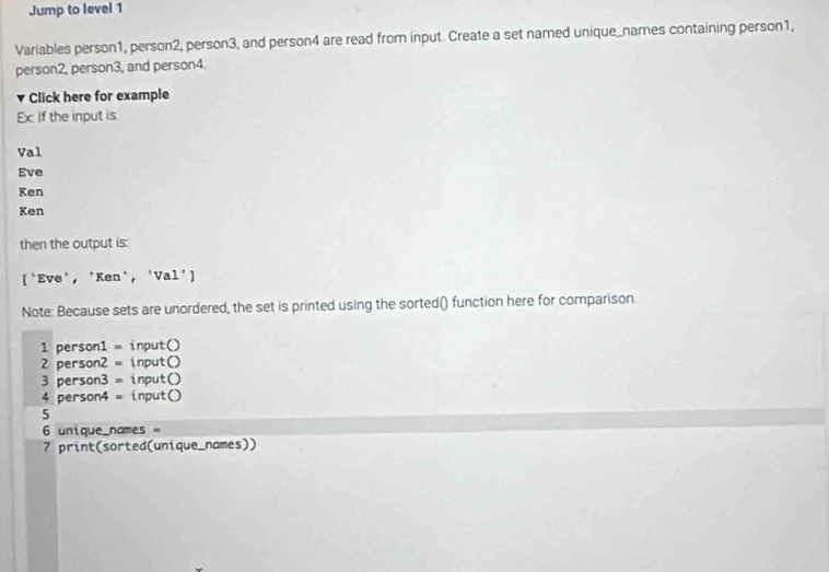 Solved: Jump to level 1 Variables person1, person2, person3, and ...