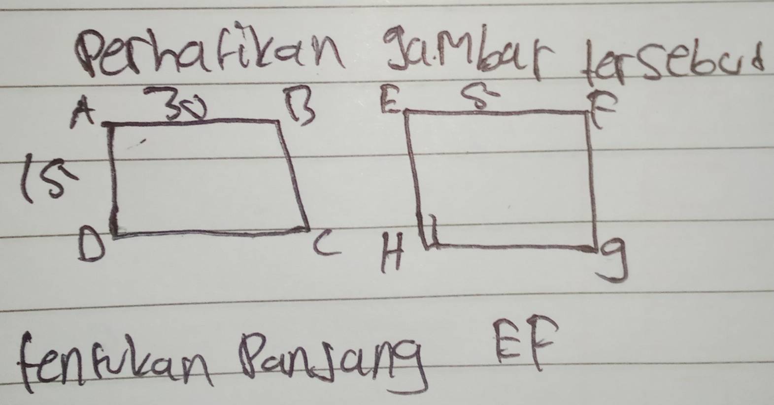 Perharikan gambar fersebod 
tenculan Panjang EF