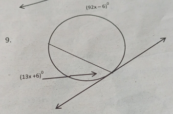 (92x-6)^circ 
9.