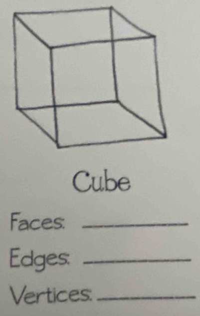 Cube 
Faces:_ 
Edges:_ 
Vertices:_