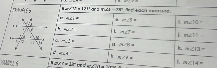 11124
n. m∠ 9=
EX and m∠ 10=102°