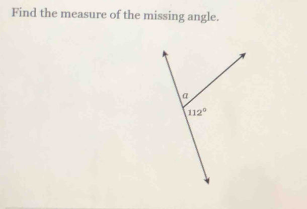 Find the measure of the missing angle.