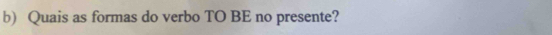 Quais as formas do verbo TO BE no presente?