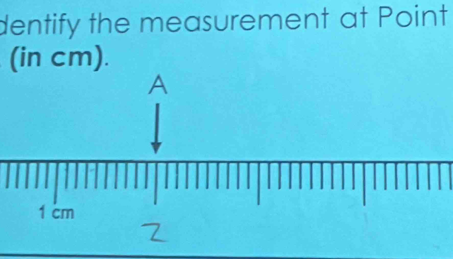 dentify the measurement at Point 
(in cm).