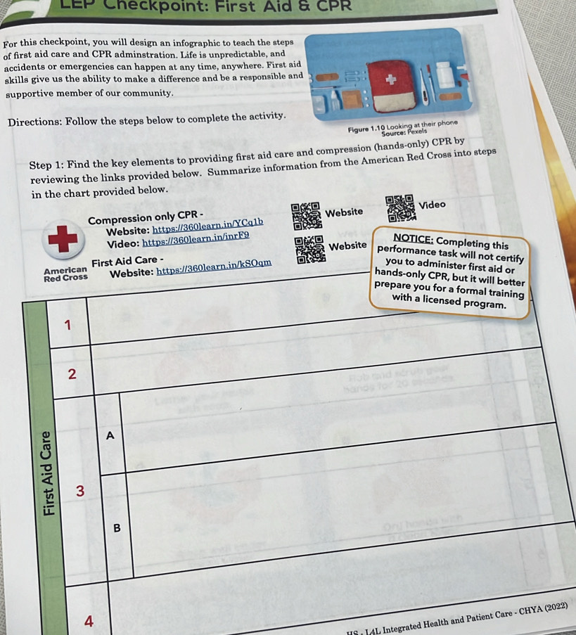 Solved: LEP Checkpoint: First Aid & CPR For this checkpoint, you will ...