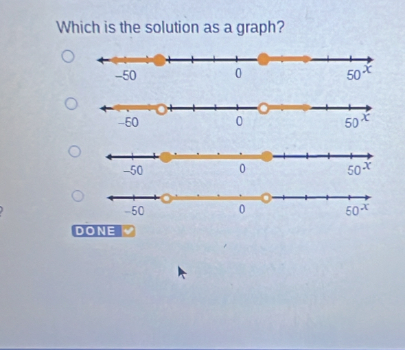 Which is the solution as a graph?
DONE