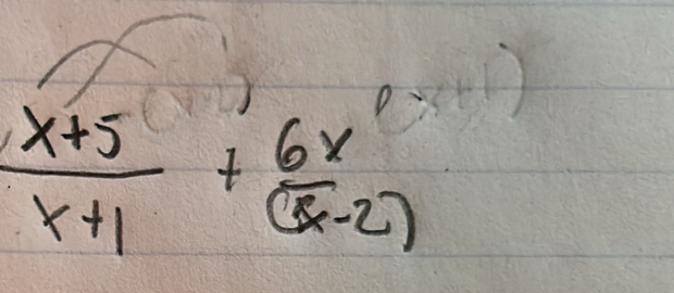  (x+5)/x+1 + 6x/(x-2) 